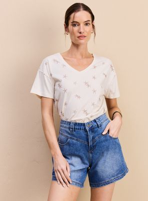 Polera con Estampado en Relieve