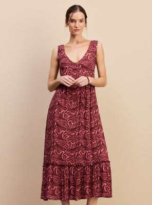 Vestido Full Estampado con Corte Bajo el Busto