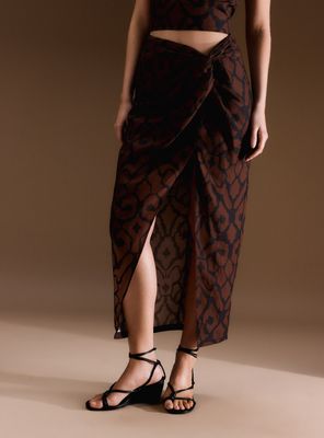 Imagen 1 del producto Falda Pareo Anudada con Drapeado Colección Ange Eyzaguirre