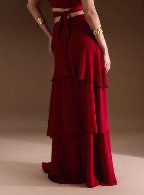 Imagen 2 del producto Falda Larga con Capas Volantes Colección Ange Eyzaguirre