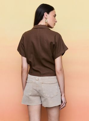 Imagen 2 del producto Blusa Cuello Camisero con Nudo Delantero