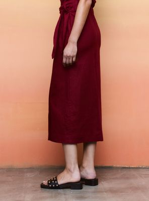 Imagen 2 del producto Falda Midi Anudada Efecto Pareo