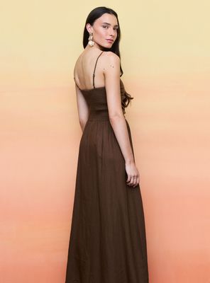 Imagen 2 del producto Vestido con Top Recogido y Tirantes Finos