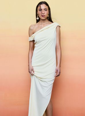 Vestido Asimétrico con Drapeado