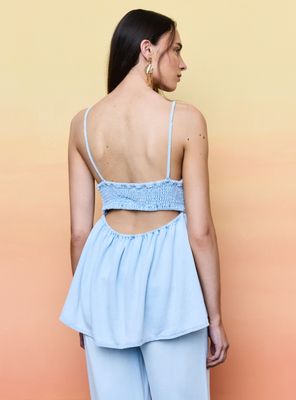 Imagen 2 del producto Blusa Fluida Escote Recto y Pabillos