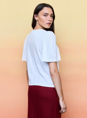 Imagen 2 del producto Polera Escote Redondo con Manga Corta con Recogido