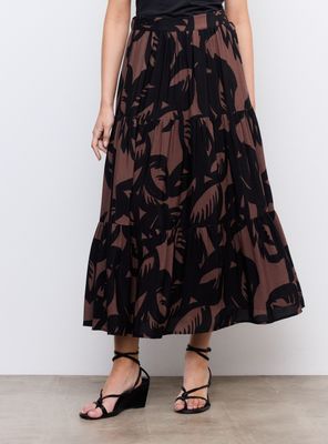 Falda Fluida Midi con Frunces