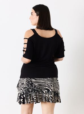 Imagen 2 del producto Polera Hombros Descubiertos con Pablios Delgados y Strass