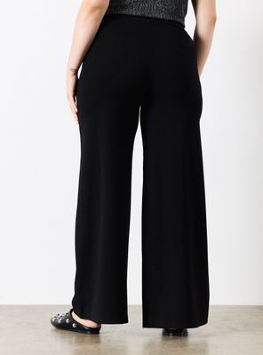 Pantalón Ancho de Punto Pretina en V Talla Curvy