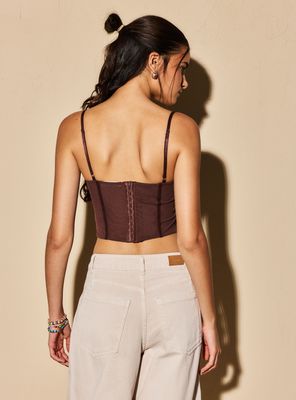 Imagen 2 del producto Polera Tipo Corset Encaje y Mesh