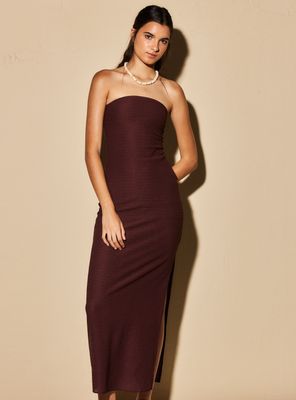 Vestido Ajustado Strapless Textura