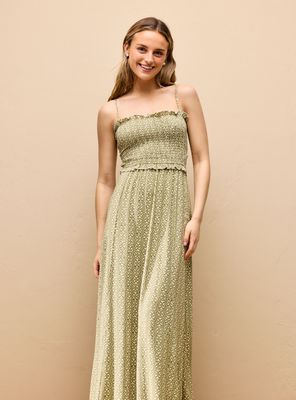 Vestido Detalle Panal Abeja con Ajuste Espalda