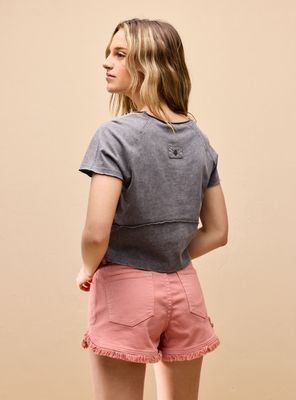 Imagen 2 del producto Polera Acid Wash con Detalle Costura