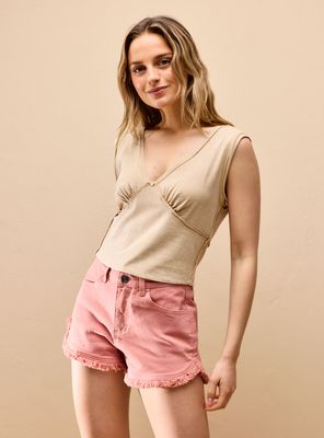 Polera Lavado Acid Wash con Panal Abeja Espalda