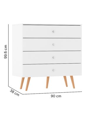 Imagen 2 del producto Cómoda 4 Cajones con Patas 99.5x90xx38 cm