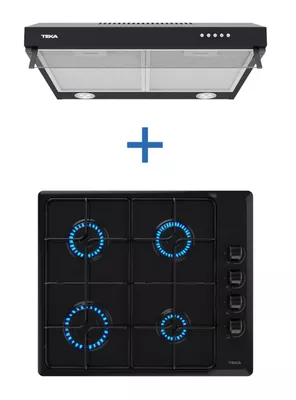 Kit Emporable Encimera HLX 640 BK + Campana CX62120 BK