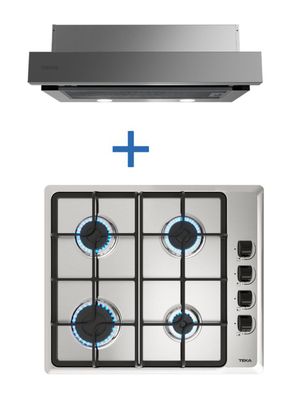 Kit Empotrable Encimera HLX 640 INOX + Campana PLR 6320 INOX