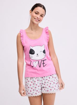 Polera Pijama sin Manga Estampado Ármalo a tu Pinta