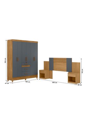 Imagen 2 del producto Clóset 6 Puertas 3 Cajones Itatiba + Respaldo