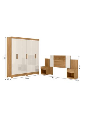 Imagen 2 del producto Clóset 6 Puertas 2 Cajones Valencia + Respaldo