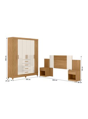 Imagen 2 del producto Clóset 6 Puertas 4 Cajones Aruba + Respaldo