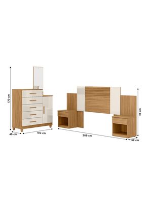 Imagen 2 del producto Cómoda Lisboa 5 Cajones 1 Puerta + Respaldo