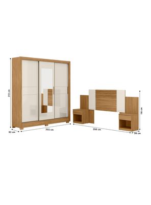 Imagen 2 del producto Clóset 3 Puertas 2 Cajones Bahamas + Respaldo