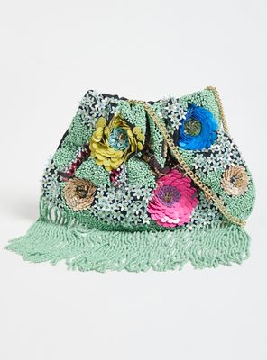 Imagen 2 del producto Cartera Diseño Mostacillas Multicolor con Cadena