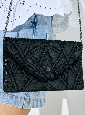 Imagen 2 del producto Cartera Diseño Mostacillas Negro