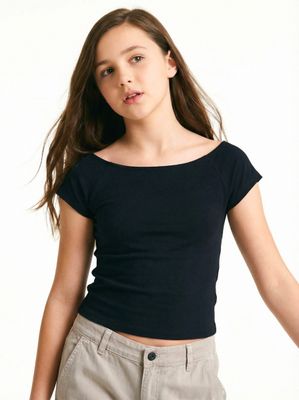 Imagen 1 del producto Polera Ajustada con Cuello Bardot