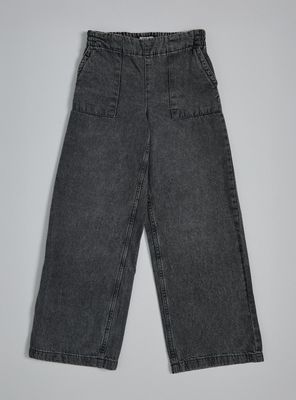 Jeans Bolsillos Marcados y Cintura Elasticada