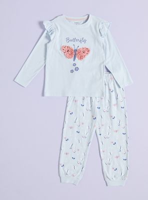 Pijama Estampado Mariposa con Polera Vuelos
