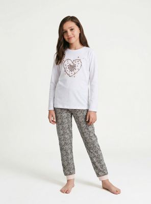 Pijama Estampado Animal Print y Corazones