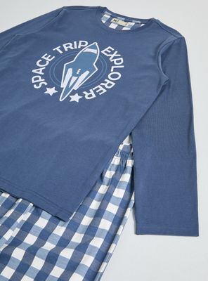 Imagen 2 del producto Pijama Diseño Cohete y Pantalón Cuadrillé
