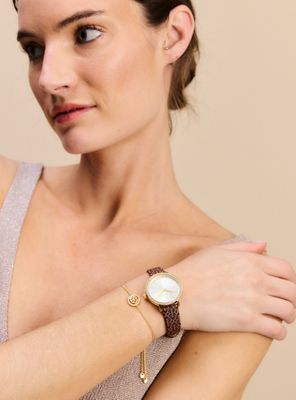 Imagen 1 del producto Pack Reloj Análogo Café Mujer + Pulsera