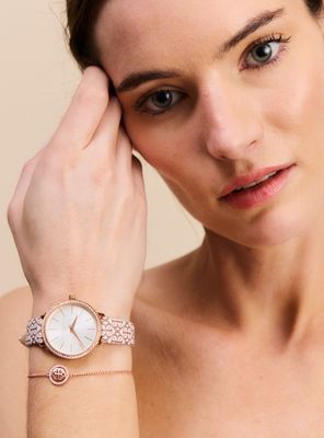 Imagen 1 del producto Pack Reloj Análogo Blanco Mujer + Pulsera