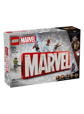 Lego Logo Marvel y Minifiguras