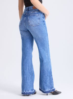 Imagen 2 del producto Jeans Wide Leg con Basta Descosida y Push Up Invisible