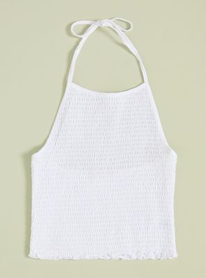 Polera Estilo Nido Panal con Amarra en Cuello