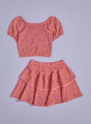 Imagen 2 del producto Conjunto Polera Panal Manga Globo y Falda Vuelos