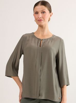 Blusa Escote Cuello Redondo Manga Tres Cuartos