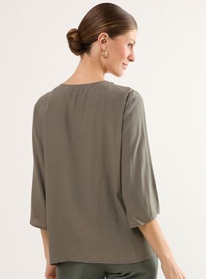 Imagen 2 del producto Blusa Escote Cuello Redondo Manga Tres Cuartos