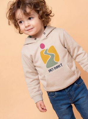 Polerón con Capucha y Print Sunset