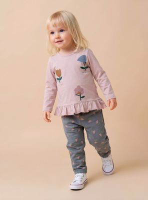 Pantalón Bipack Print Floral y Liso