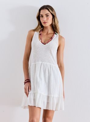 Vestido Moda Elasticado Look Oversize y Volantes