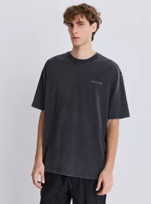 Polera Cuello Polo Manga Corta Oversize Estampado Espalda