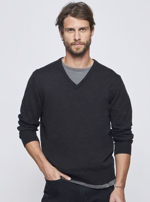 Sweater Cuello V Liso  Row