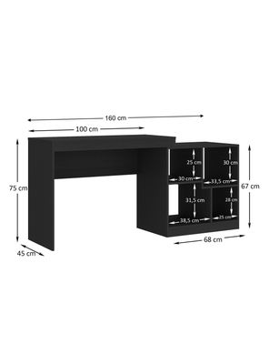 Imagen 2 del producto Escritorio Librero 2 Repisas Negro