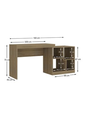 Imagen 2 del producto Escritorio Librero 2 Repisas Nogal