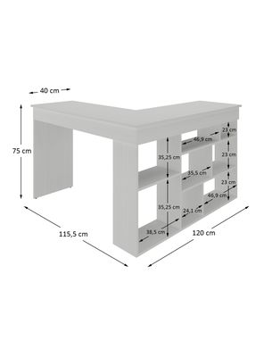 Imagen 2 del producto Escritorio Compacto en L + Librero 8 Cubos
